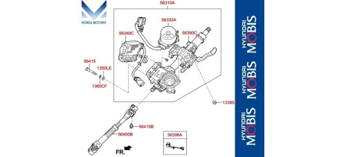 mobis steering column shaft hyundai grandeur 2016-19